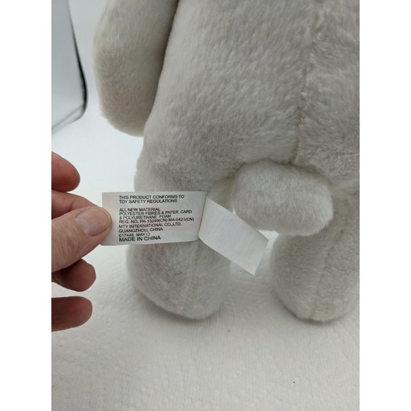 2013 Coca-Cola Plush Standing Polar Bear Red Scarf 10.5 inch Tag Is USED Writing - Picture 5 of 11